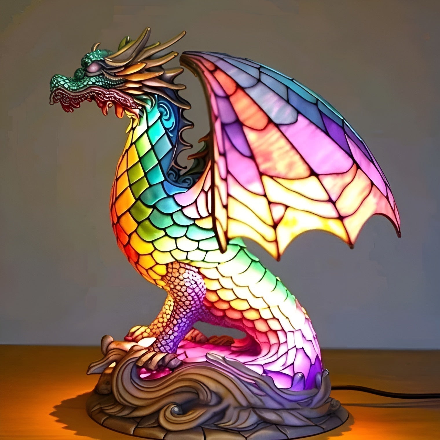 Hugo - Lampe En Verre Multicolore