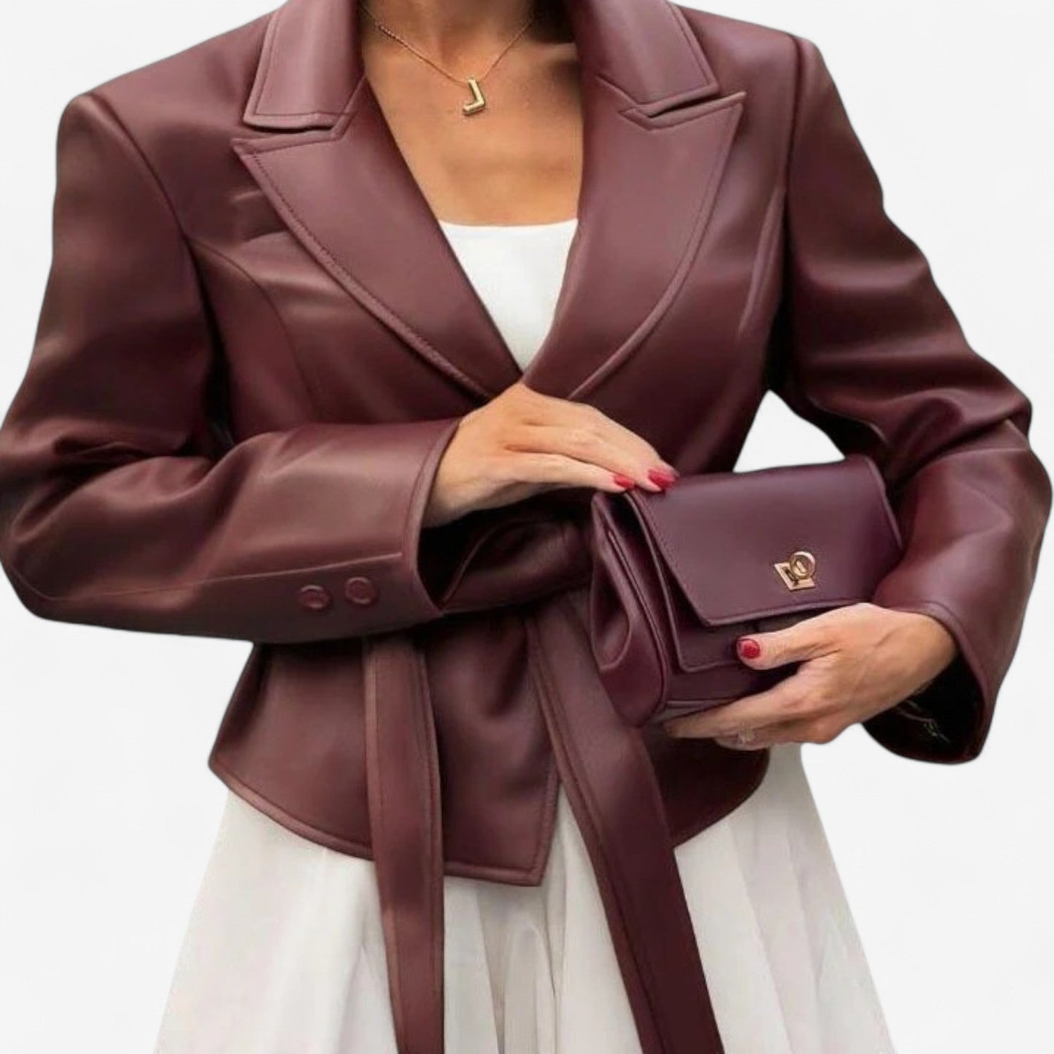 Fabienne™ Leather Jacket with Belt