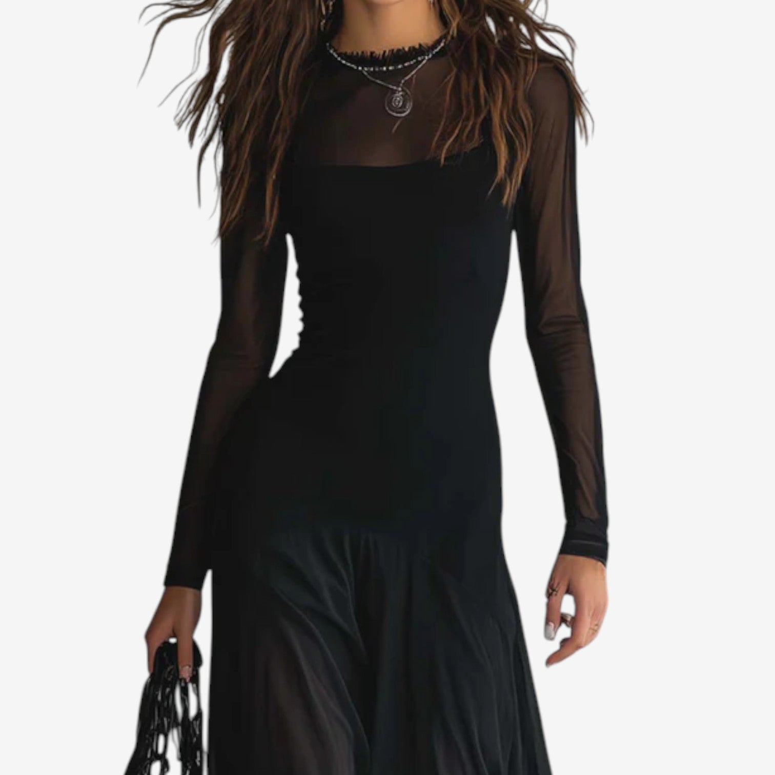 Marwin™ Black Sheer Dress