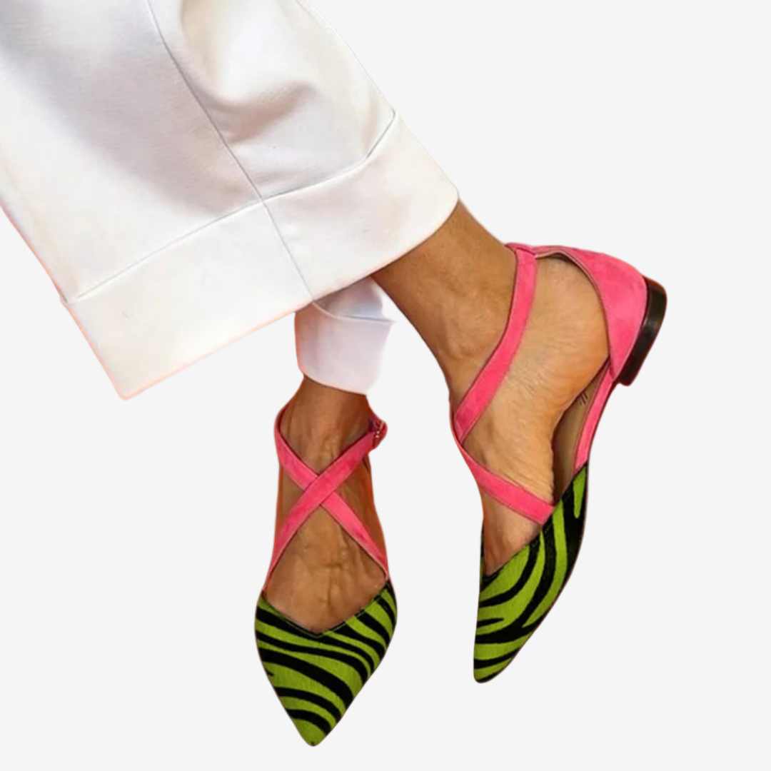 Mirelle™ Zebra-striped ballerinas
