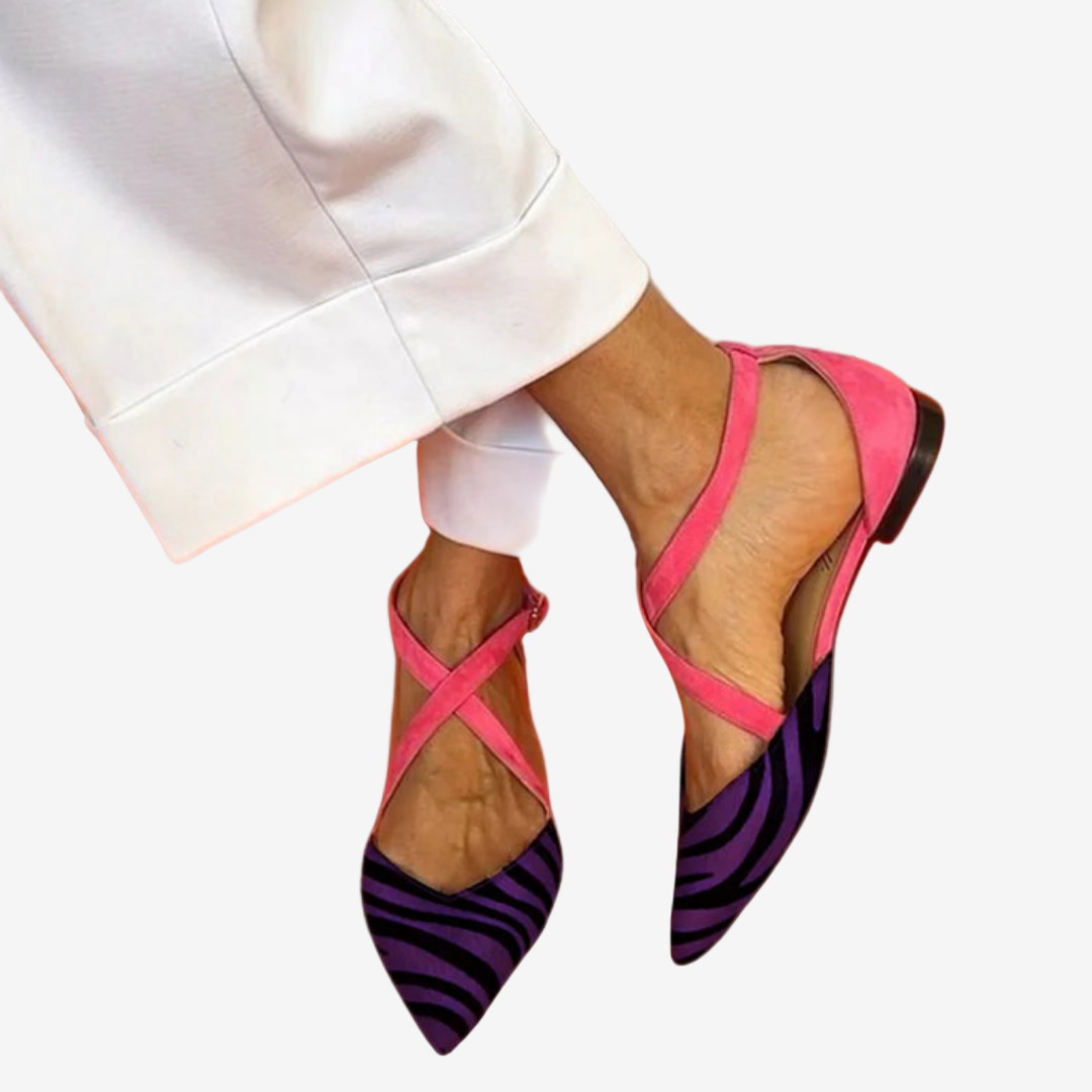 Mirelle™ Zebra-striped ballerinas