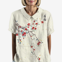 Amélie™ Vintage Linen Blouse