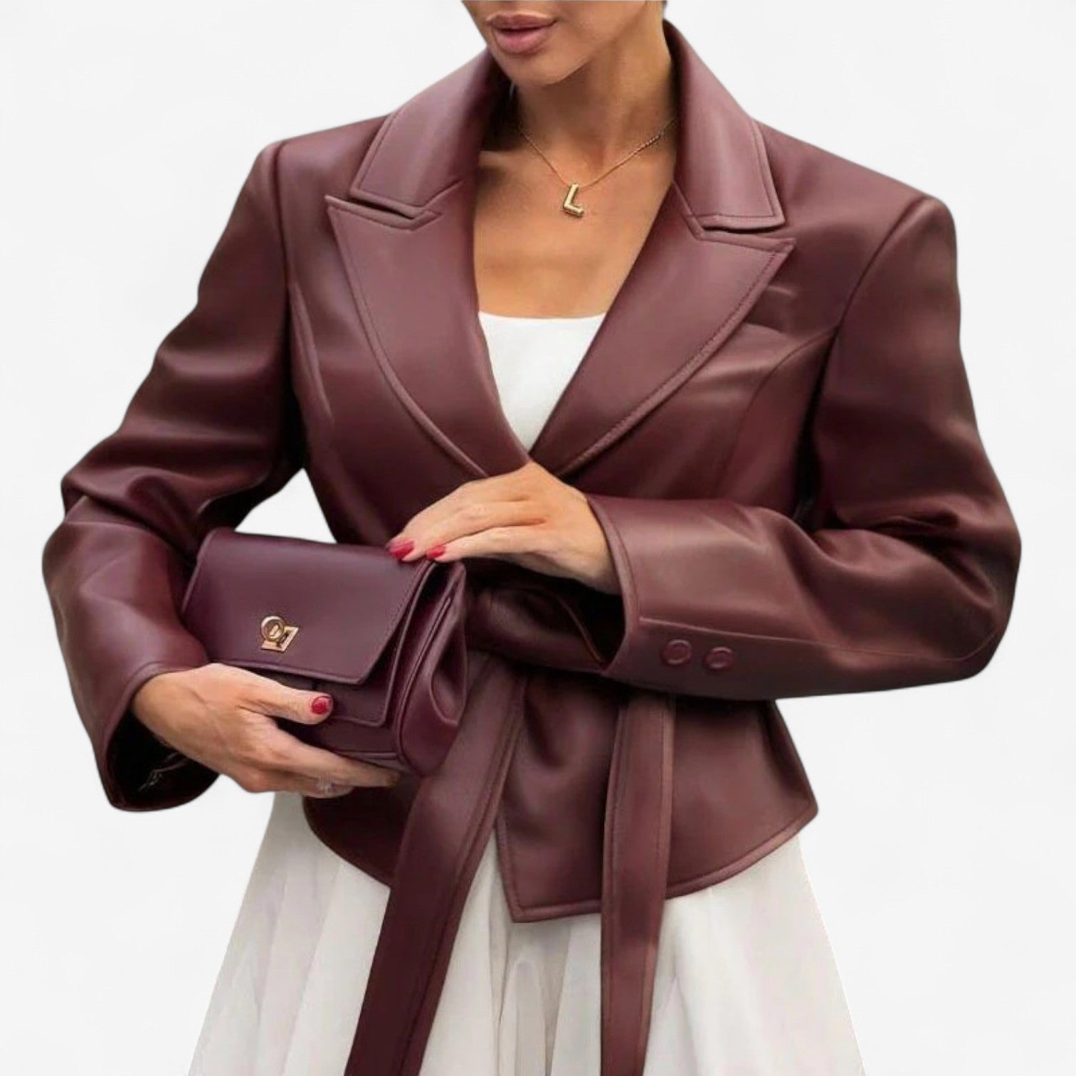 Fabienne™ Leather Jacket with Belt