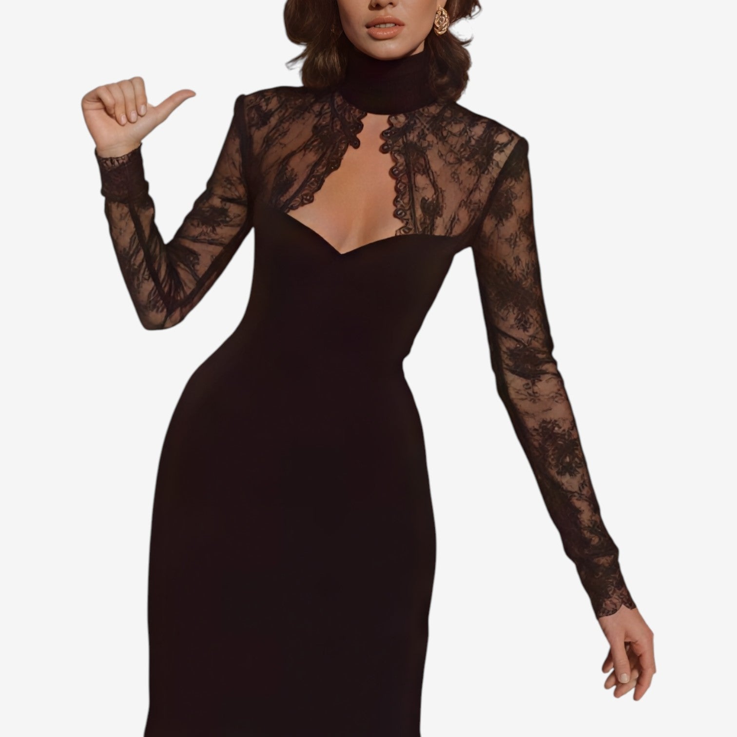 Salvacion™ Midi Dress with Lace Panels